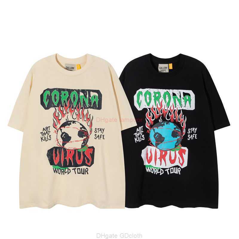 

Designer Fashion Clothing Tees Tshirt Galleryes Depts Flame Graffiti Letter Print High Street Couple Loose Short Sleeve Cotton Tshirt Luxury Casual Tops Streetwea, Black