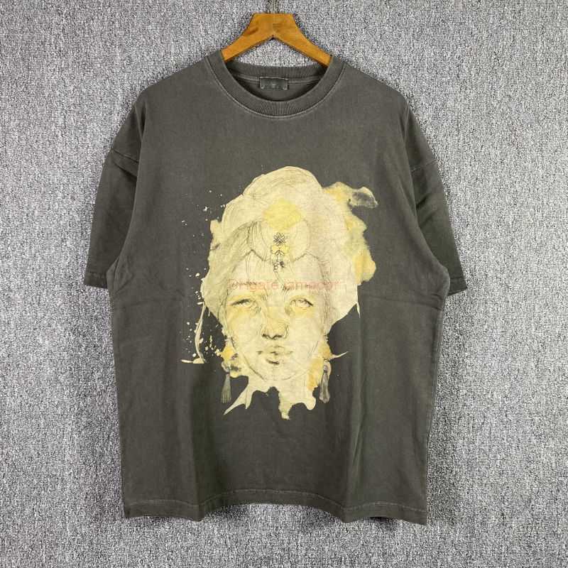 

Designer Fashion Clothing Tees Tshirt Galleryes Depts Gd Fog Statue Print High Street Distressed Mens Loose Round Neck Short Sleeve Tshirt Fashion Luxury Casual Top, Gray