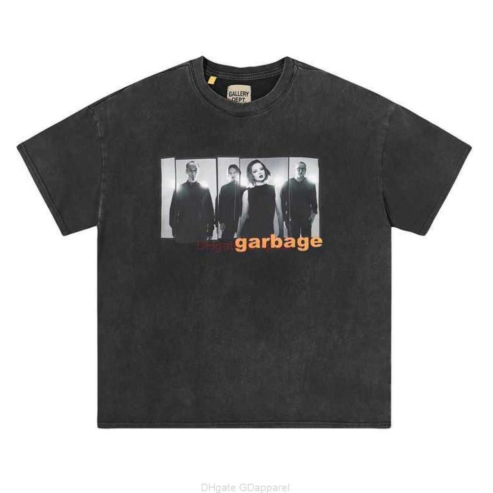 

Designer Fashion Clothing Tees Tshirt Galleryes Depts Washed Old Portrait Print High Street Summer Loose Couple Short Sleeve Tshirt Luxury Casual Tops Streetwear, Black