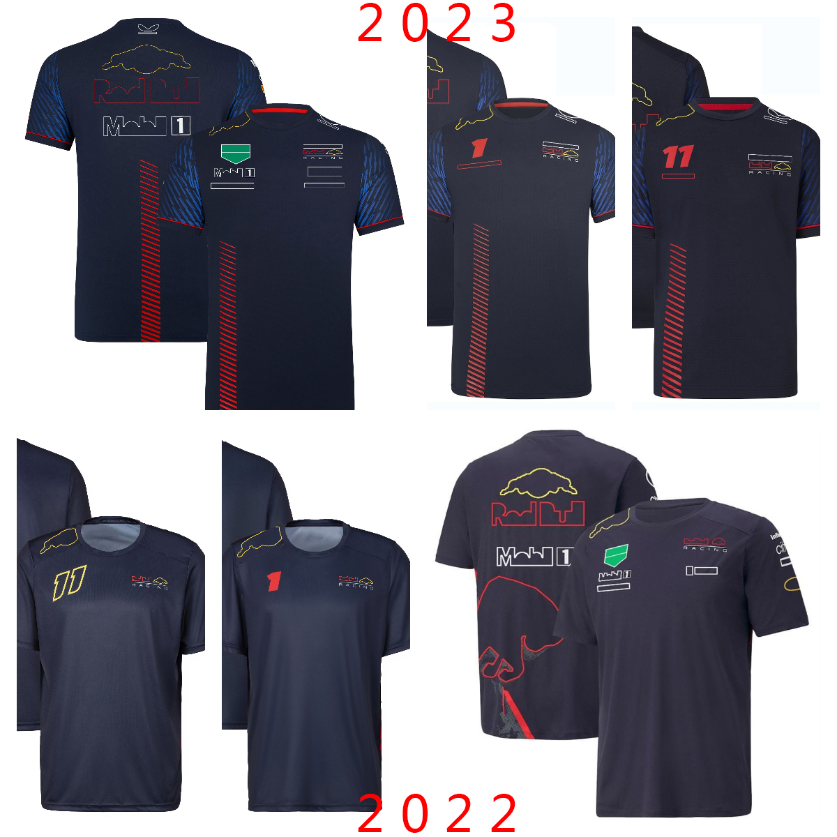 2023 New F1 Team Racing Clothing Hot Round Neck T-shirt Racing Sports Leisure Quick-drying T-shirt Plus Size Customization
