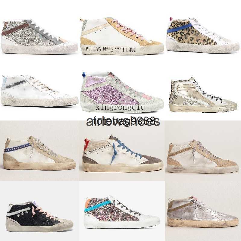 

Women 2023 shoes goldens gooseitys Brand Sneaker Mid Sequin star High-top Casual style Shoe Classic Italy White Do-old Dirty Men shoes//, Star10