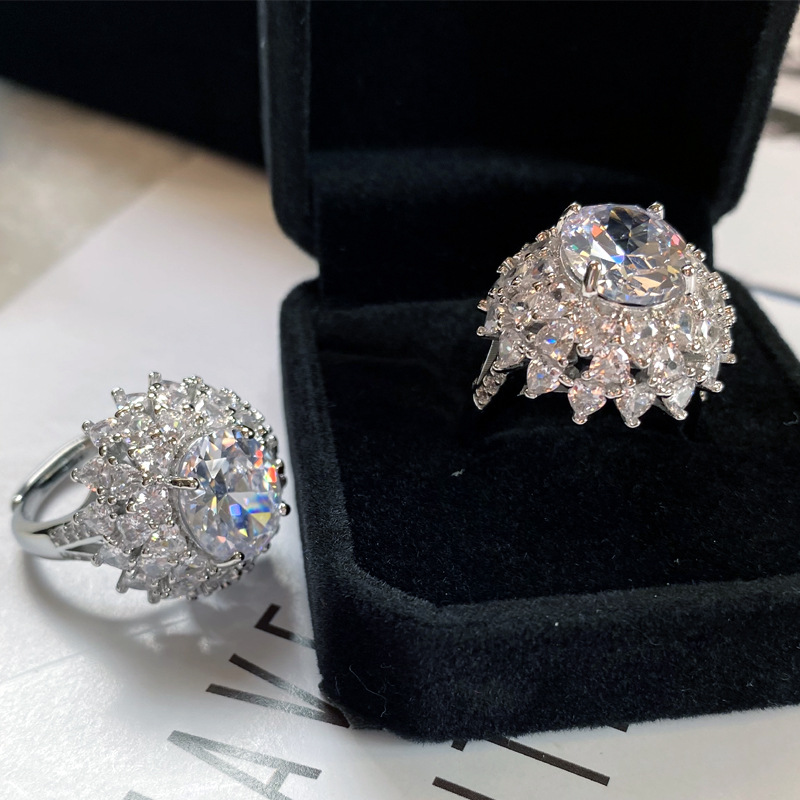 Crystals Beading Bridal Rings Pearls Wedding Accessories Luxurys Desingers Ring Simples Design Sense Sterling Silver Ring Ladies Classic Rng Simple