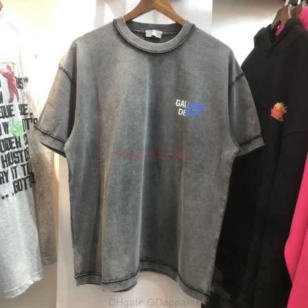 

Designer Fashion Clothing Tees Tshirt Dept Trendy Gradual Change Printing Galleryes deptes Wash Two Round Neck Loose Mens Tshirt Luxury Casual Tops Streetwear Rock, Dark gray