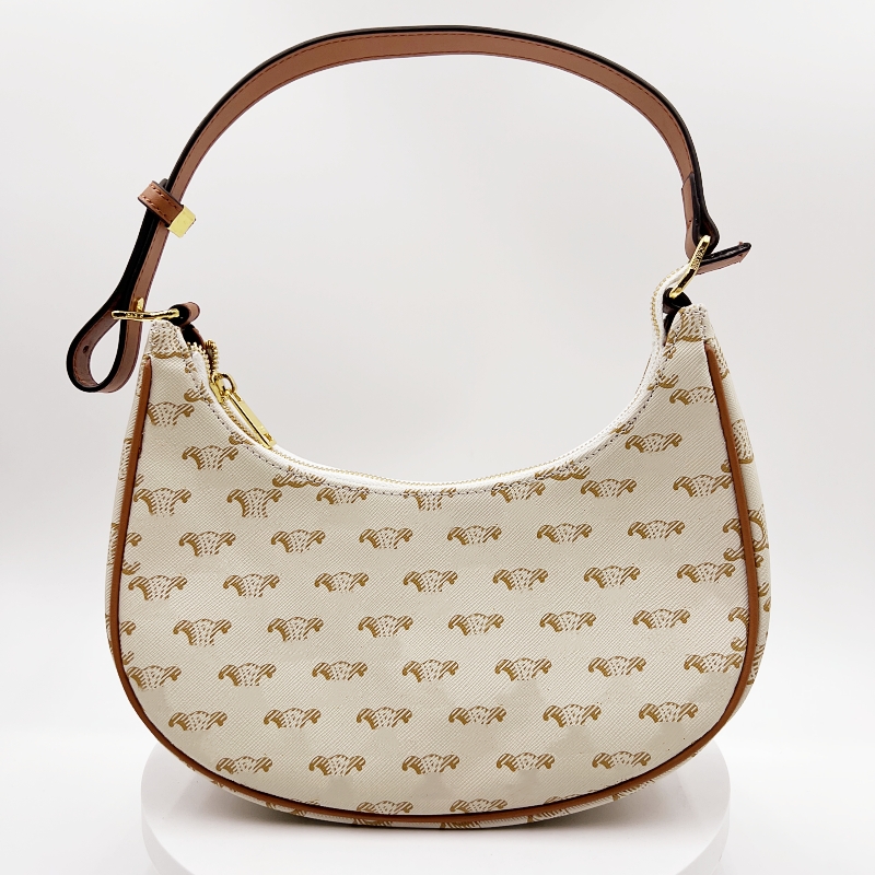 

2023 New Designer Shoulder Bag Women Fashion Underarm Bag Crescent Bag AVABAG Medium Ancient Flower High end Handheld One Shoulder Half Crescent Women's Bag, White