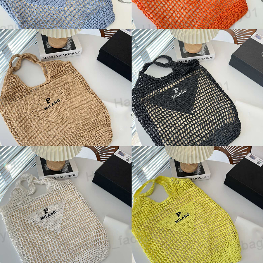 

Fashion Tote Bags Designer Womens Straw Totes Summer Casual Shopping Bag Luxury Woman Stylish Handbag Classic Letters Totes, Yellow