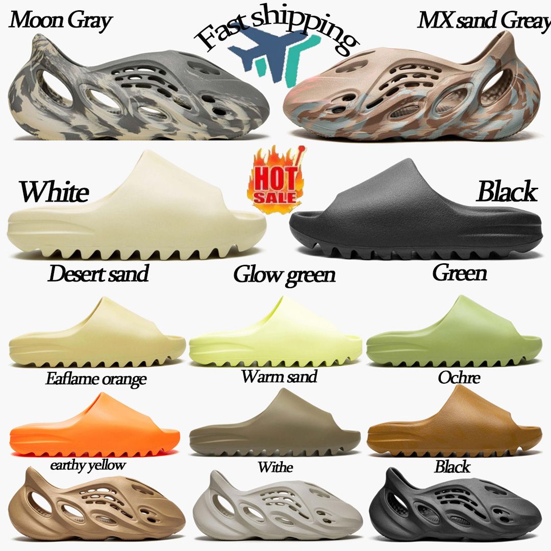 

2023 Slide Slippers Sandals Kid Children Men Women Summer Flat Shoes Desert Sand Resin Bone Mx Sand Grey Black White Outdoor Slides Runner With Box Socks 32-47, No#28 kids ochre 32-35