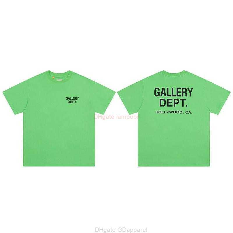 

Designer Fashion Clothing Tees Tshirt Galleryes Depts Fruit Green Print Letter Short Sleeve American High Street Fashion Brand Loose Fit Luxury Casual Tops Streetw, Apple green