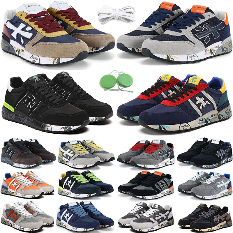 

Premiata Men Running Shoes Cedar Mick Sneaker Leather Cowskin Mick Lander Heritage Black Grey Blue Brown Men Women Trainers Walking Sports Sneakers, Color#26