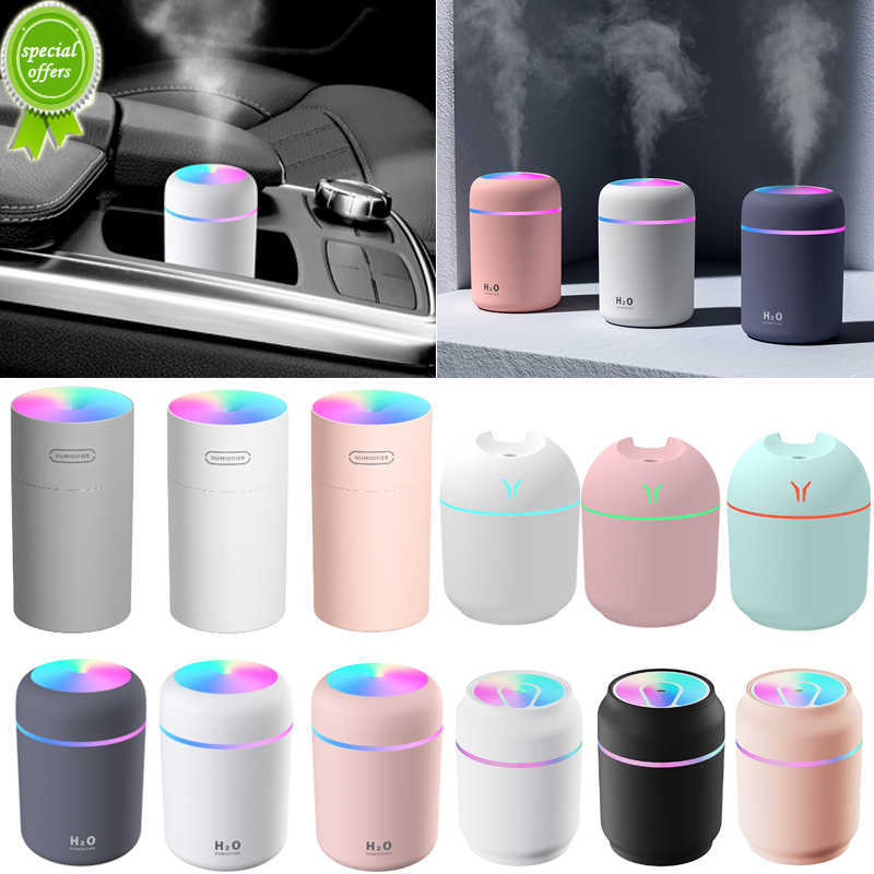

New 300ML Mini Air Humidifer Aroma Essential Oil Diffuser with LED Lamp USB Mist Maker Aromatherapy Humidifiers for Home Car
