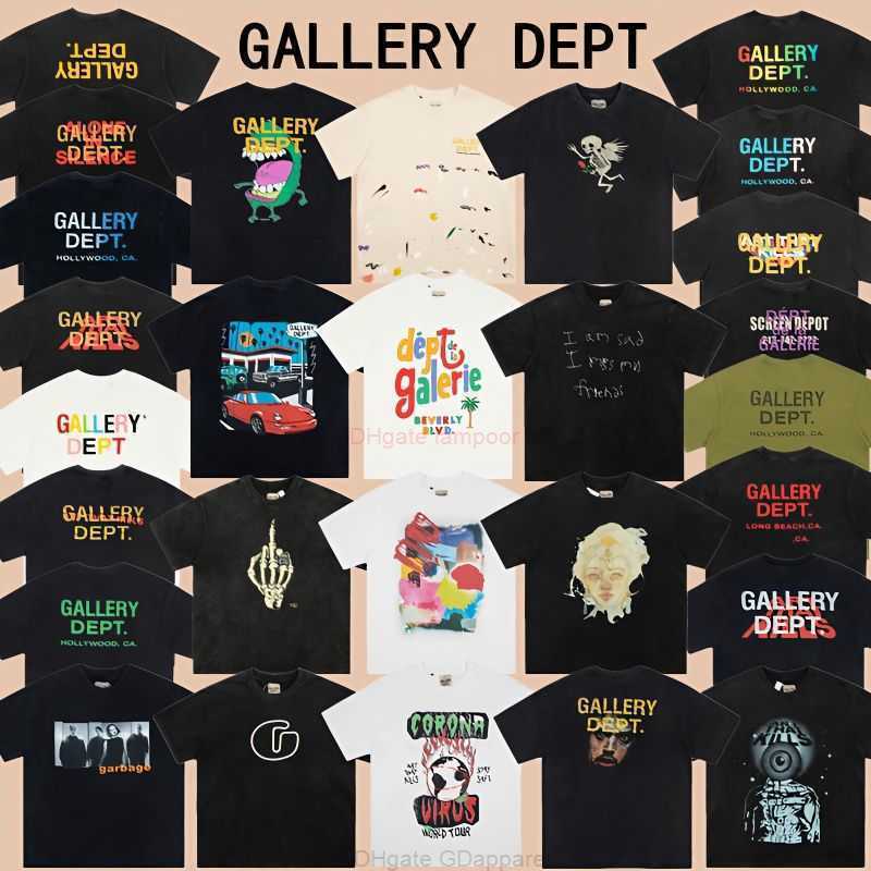 

Designer Fashion Clothing Tees Tshirt Galleryes Depts High Street Vintage Wash Old Fog Loose Cotton Short Sleeves Luxury Casual Tops Streetwear Rock Hip hop Tops for, Decor color lettering