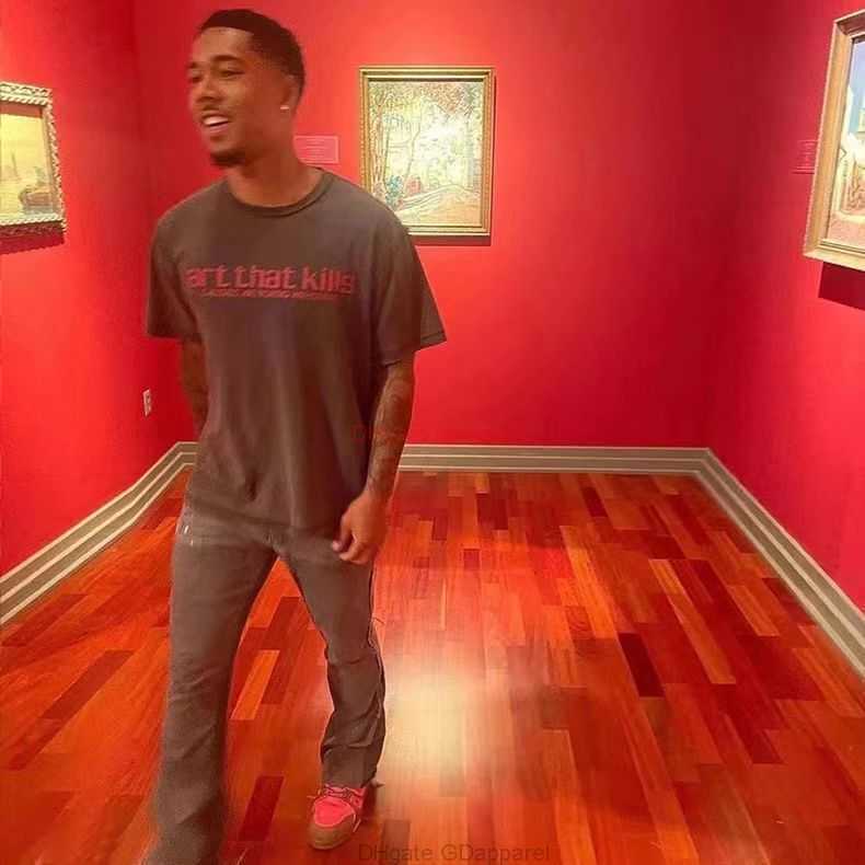 

Designer Fashion Clothing Tees Tshirt 23ss Fashion Galleryes Depts Washed Old Letter Style High Quality Fashion Mens Round Neck Short Sleeve Tshirt Luxury Casual To, Black