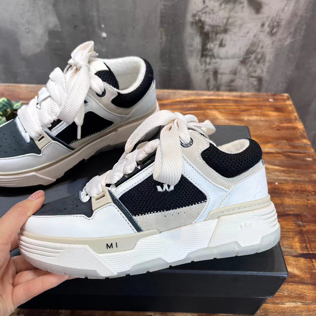 

Men Women platform Shoes MA-1 lace-up Bread Shoes Luxury Designer Mesh leather Stadium Hardware-logo Leather Trainers Sneakers Size 35-45, Color3