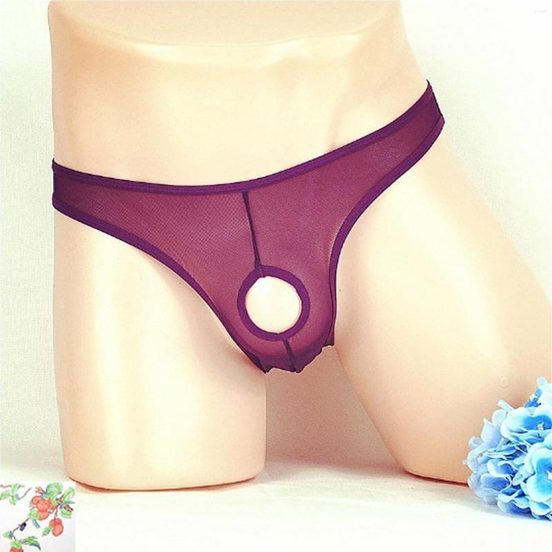 

Men's G Strings Panties Sexy Underwear G-string Mesh Hole Briefs Perspective Lingerie Gay Erotic Thongs Sissy T-back, Black