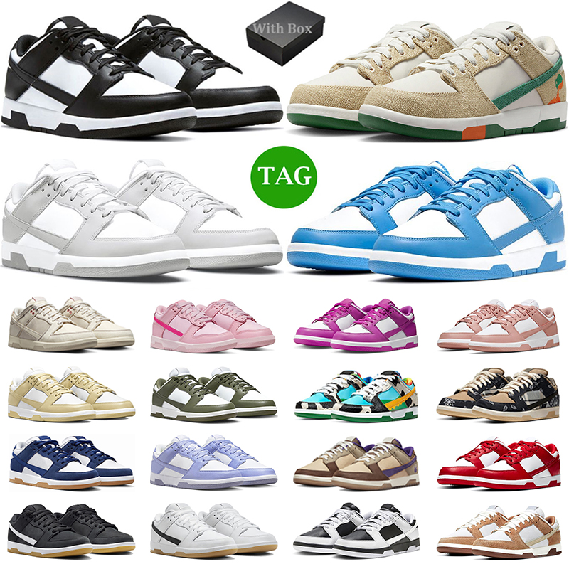 

with box men women low running shoes GAI Panda UNC Grey Fog Triple Pink Active Fuchsia Medium Olive Syracuse mens trainers outdoor sneakers, #38