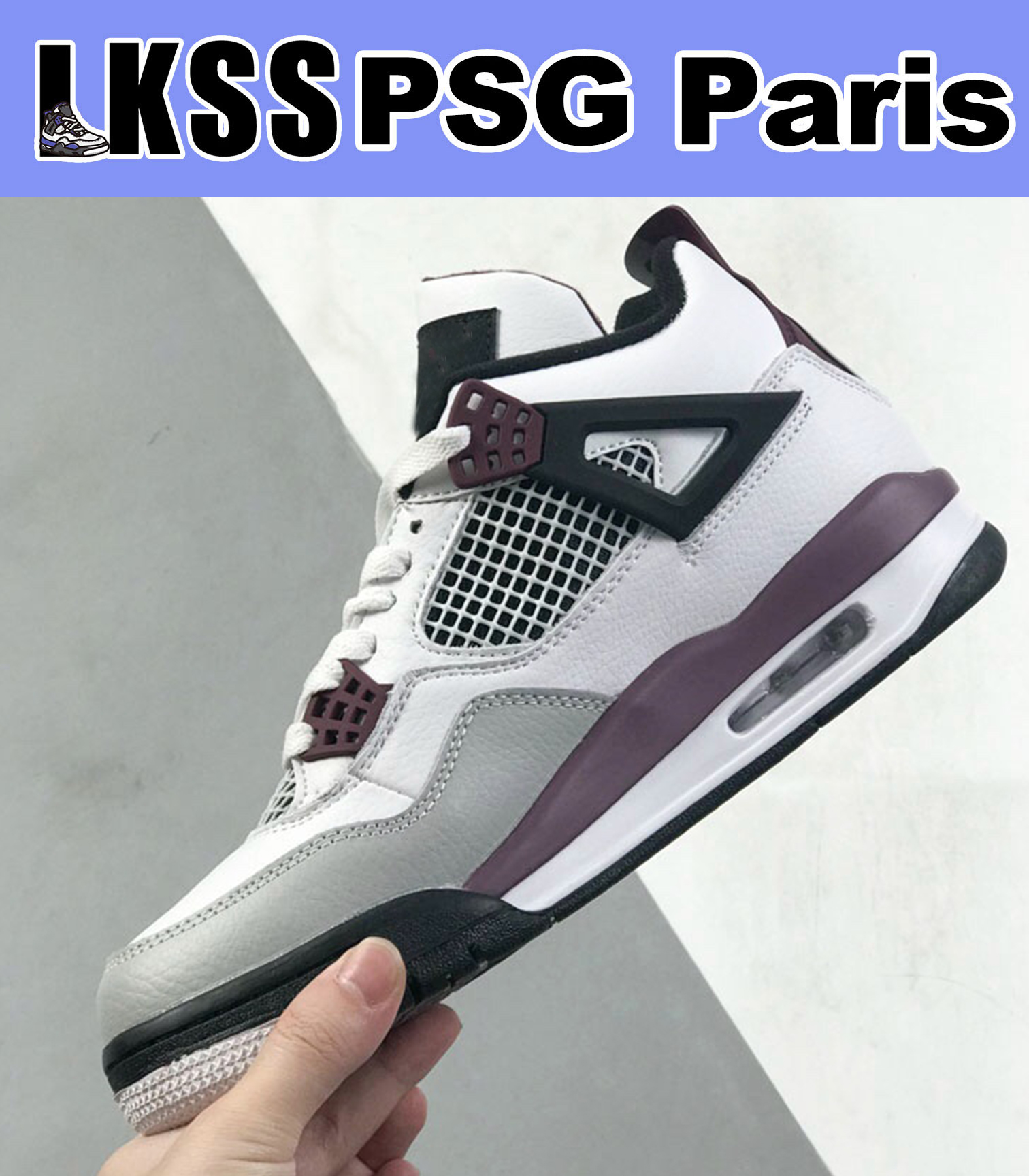 

LKSS Paris Jumpman 4 4s Shoes OG Mens Basketball Sneaker Sports Sneakers, As pic