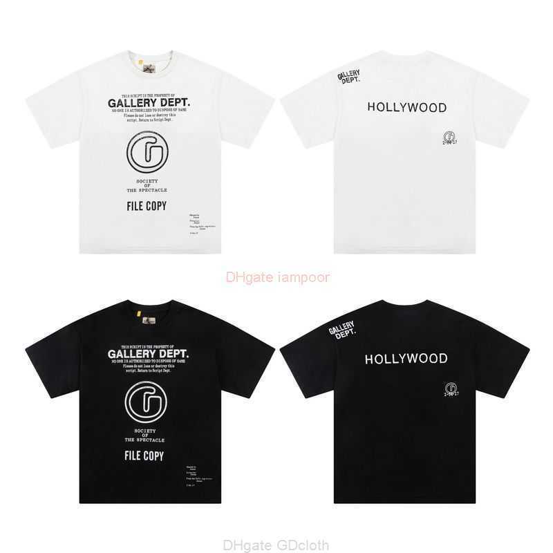 

Designer Fashion Clothing Tees Tshirt Galleryes Depts American High Street Trend Brand Sign Letter Print Mens Womens Loose Hip Hop Casual Short Sleeve Tshirt Tops, White