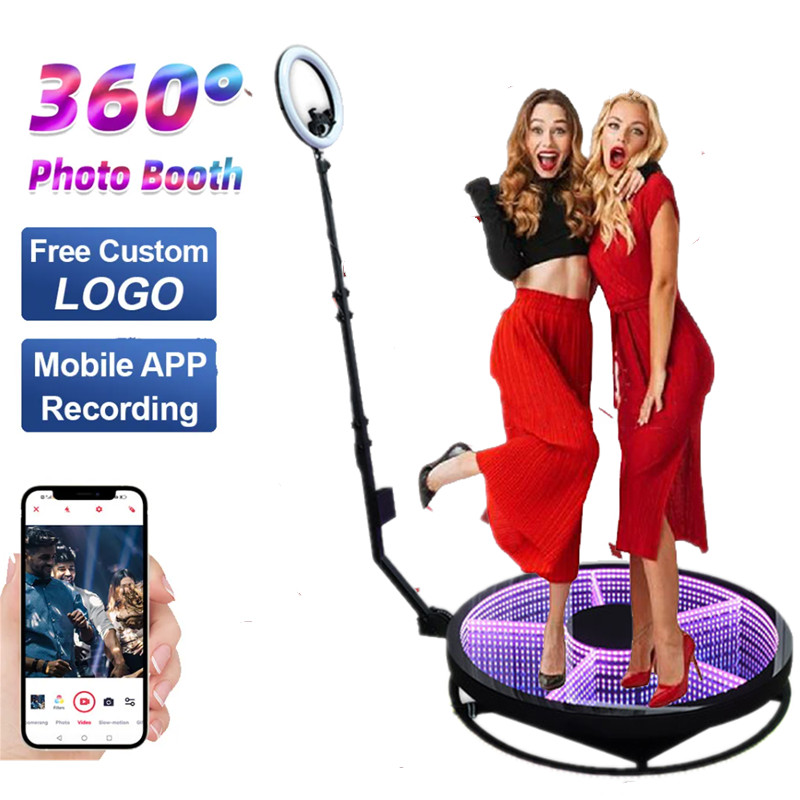 360 Photo Booth Rotating Machine Selfie Automatic Spin 360 Video Booth with Software Logo Customization for Wedding Events Partys-image-751438124