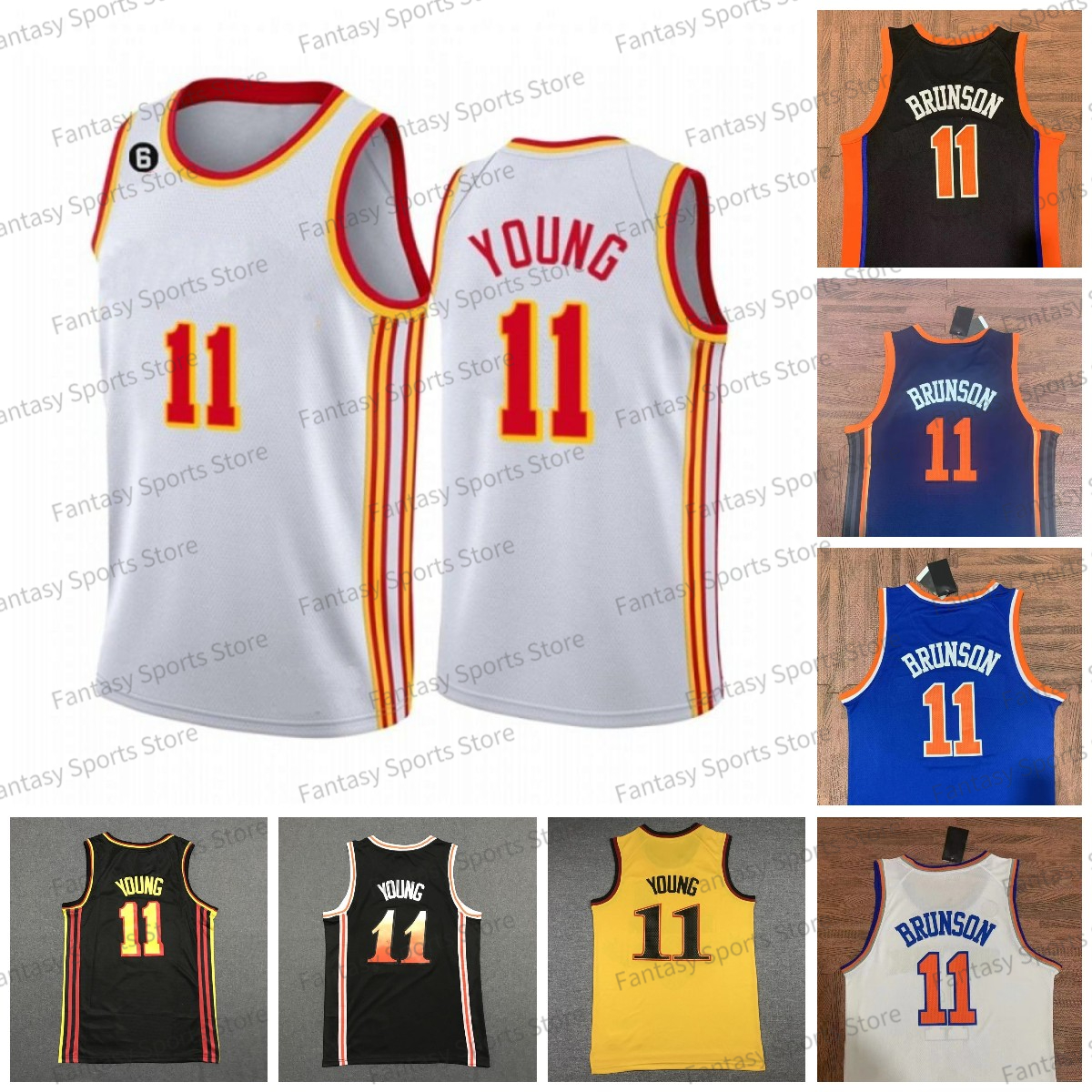 

New Brunson Trae 11 Jalen Young Basketball Jersey Mens Stitched Jerseys Sports Shirts Black 6 Patch, Men jersey