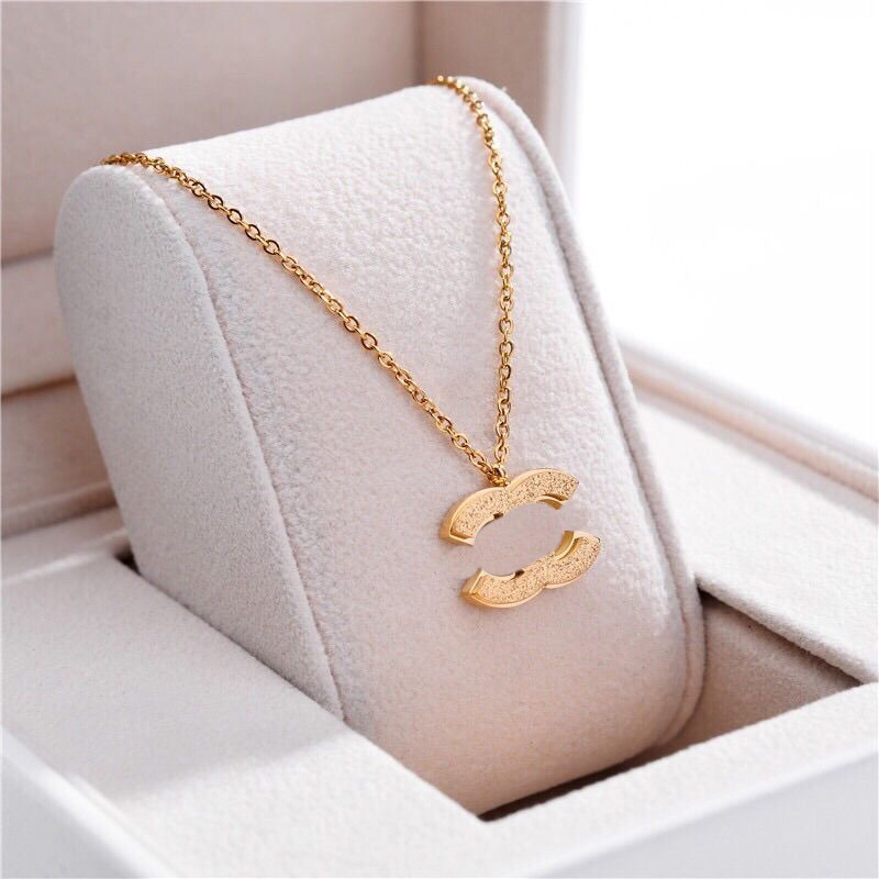 

High Quality Gold Necklace Double Letter Pendant Necklace Luxury 2023 New Long Chain Classic Design Brand Jewelry Wedding Party Gift Chain Necklace Wholesale