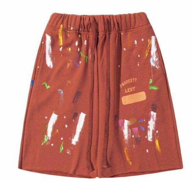 

Men's casual Sports Shorts Galleryes Depts Shorts Designer Colorful Ink-jet Hand-painted French Classic Printed Mesh Sports Drawstring, Q111