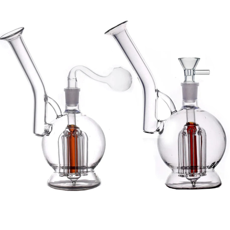 

1 Pcs Glass Bong hookah 6 Arm Tree Percolator water Pipe recycler Dab Oil Rigs Mobius Matrix sidecar ash catcher with 14mm male accessories