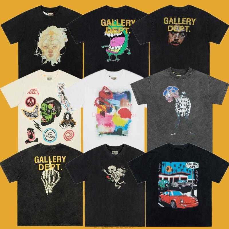 

Designer Fashion Clothing Tees Tshirt Galleryes Depts Fashion Brand American Style Wash Do Old Summer Vintage Loose High Street Short Sleeve T-shirt Men Tops for sale, Wash black photos