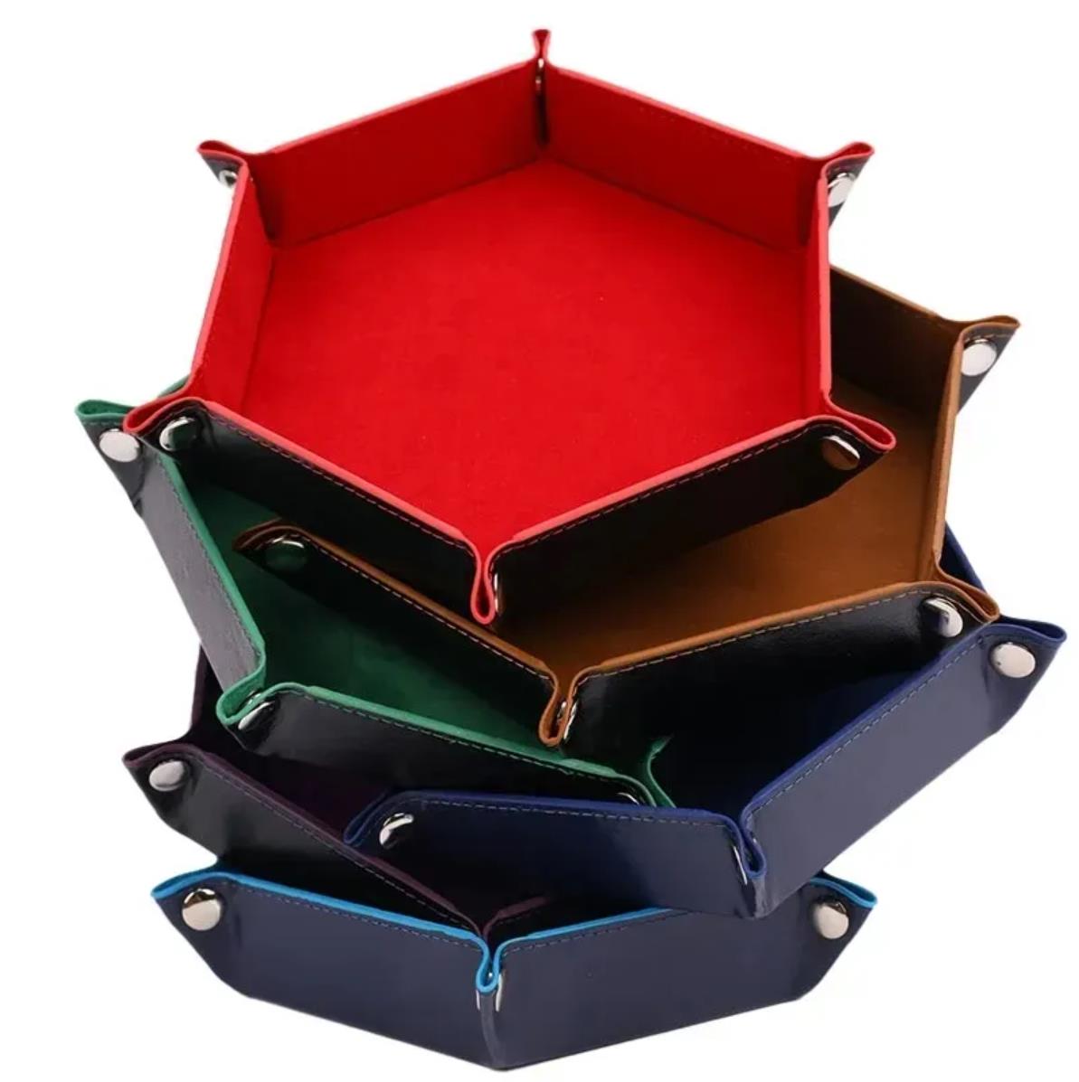 

Portable Dice Pad Dice Holder Collapsible PU Leather Hexagonal Dice Tray Wholesale, 72g