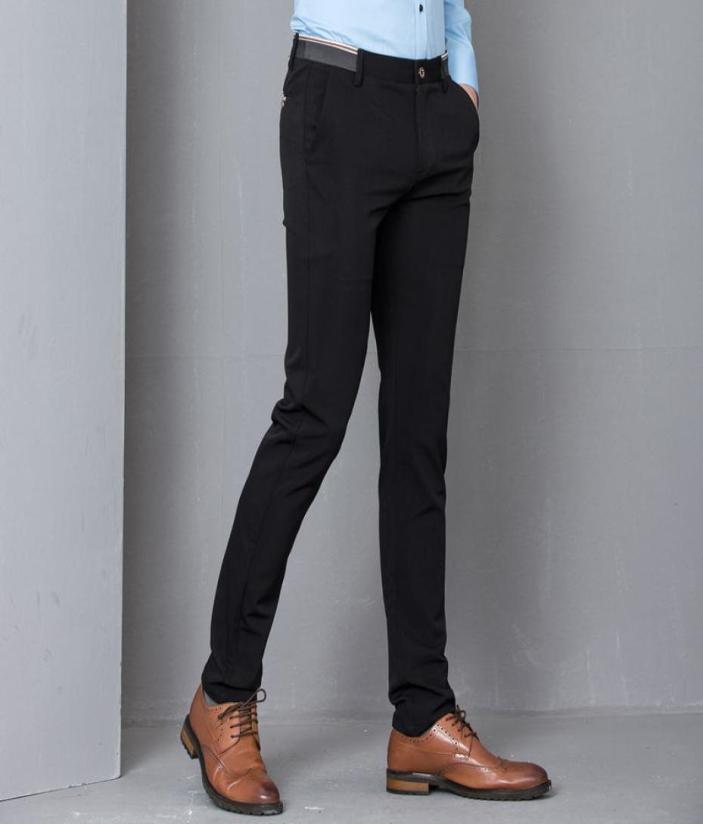 

Black Stretch Skinny Dress Pants Men Party Office Formal Mens Suit Pencil Pant Business Slim Fit Casual Male Trousers3065513