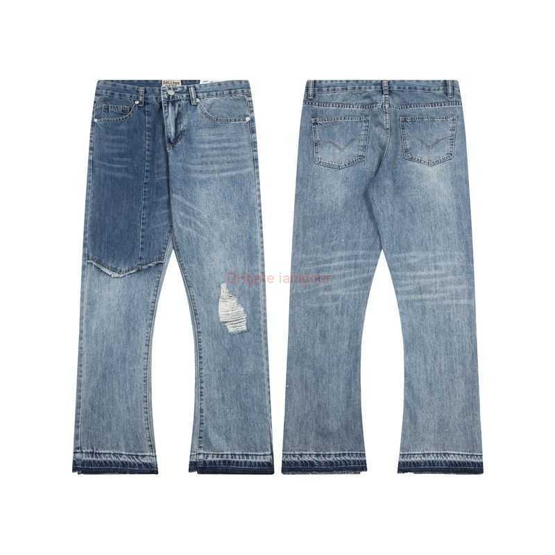 

Fashion Designer Clothing Galleries Denim Pants High Edition Galleryes Depts High Street Net Red Same Style Men's Women's Water Washing Trousers Fashion Jeans, Blue