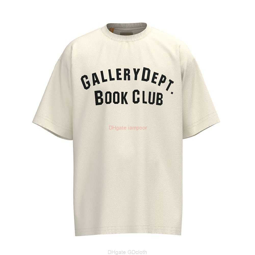 

Designer Fashion Clothing Tees Tshirt Galleryes Depts Book Club Printed Loose Casual Pure Cotton Double Yarn Short Sleeved T-shirt for Men Women Luxury Casual Tops, Apricot ss d29