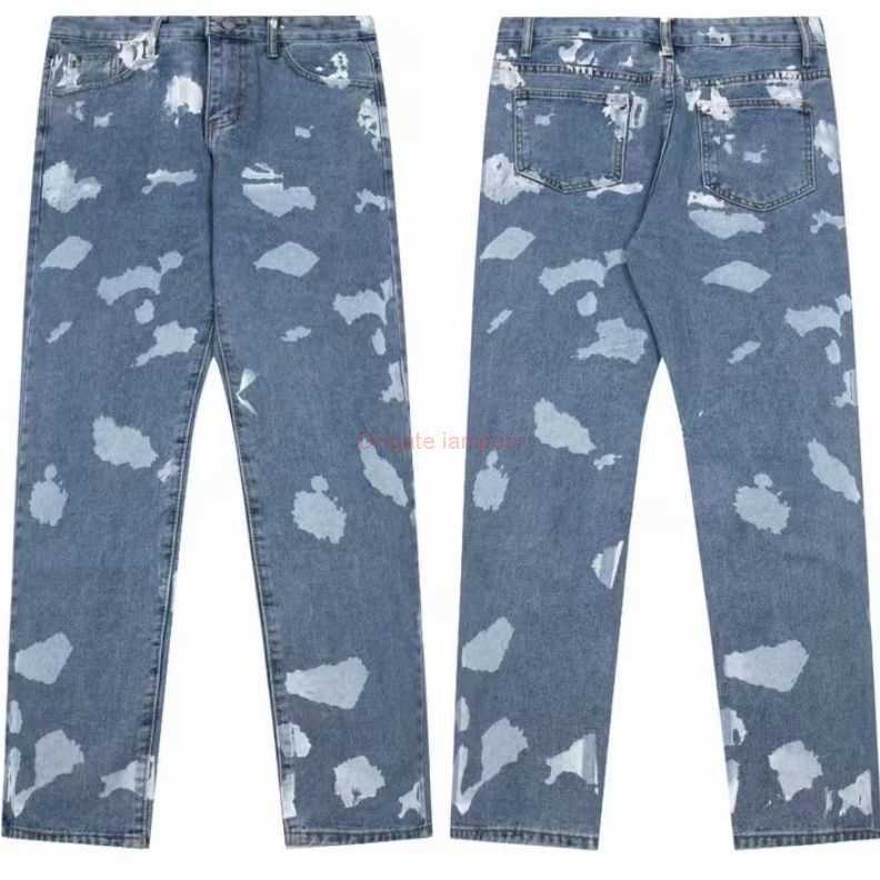 

Fashion Designer Clothing Galleries Denim Pants High Edition Galleryes Depts High Street Net Red Same Style Men's Women's Water Washing Trousers Fashion Jeans 2041, Blue