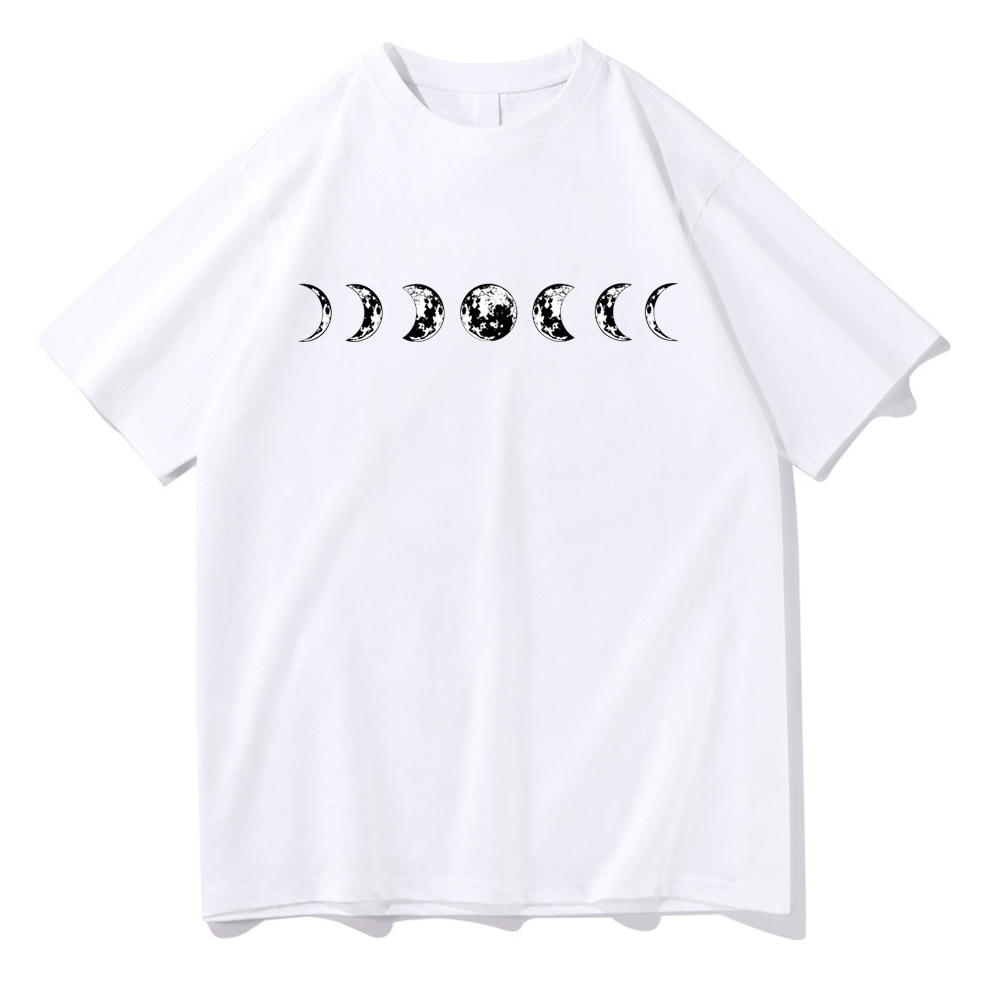 

Designer T-shirt Boys and Girls Short Sleeve Women's Fashion Moon Print Loose casual Harajuku Ton Sleeve Women's Breathable Casual XS-XXXXL white5, Choose the following color as the standa