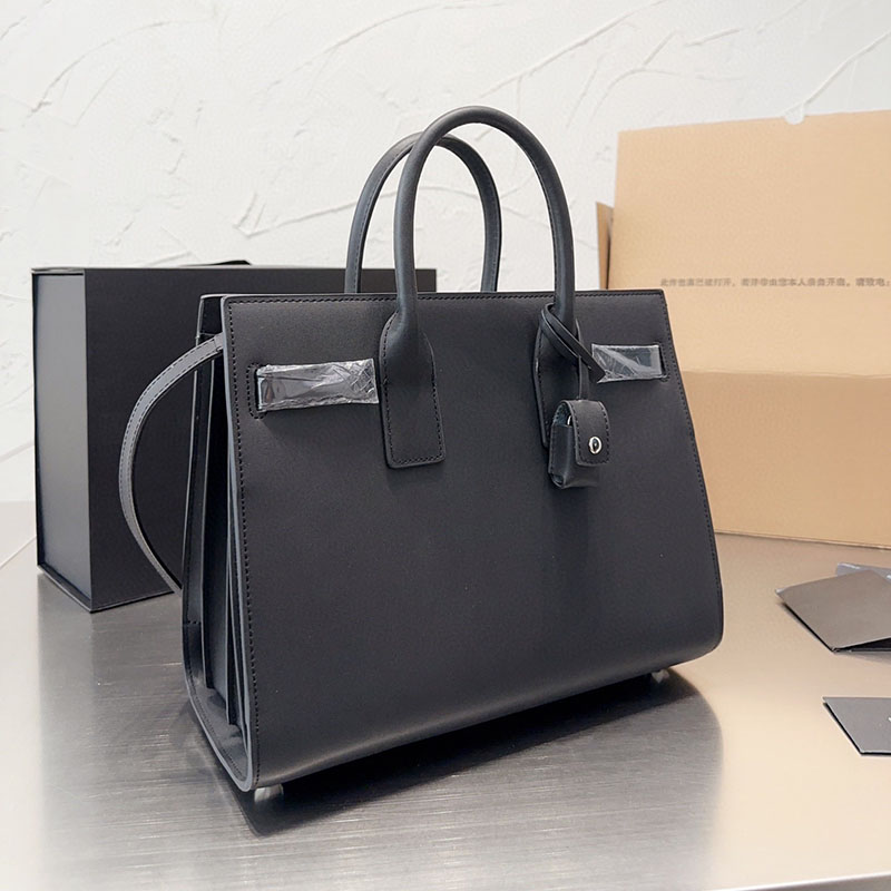 

Single Shoulder Handheld Briefcase With Adjustable Straps Classic Organ Tote Black Crossbody Bags for Women Office style 32CM, Black-32cm