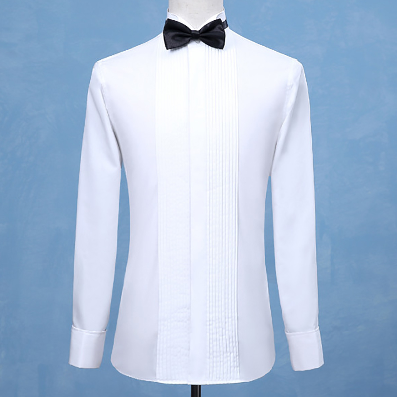 Men's Dress Shirts Fashion Groom Tuxedos Shirts Man Groomsmen White Black Red Men Wedding Shirts Formal Occasion Men Shirts Wingtip Collar 2305