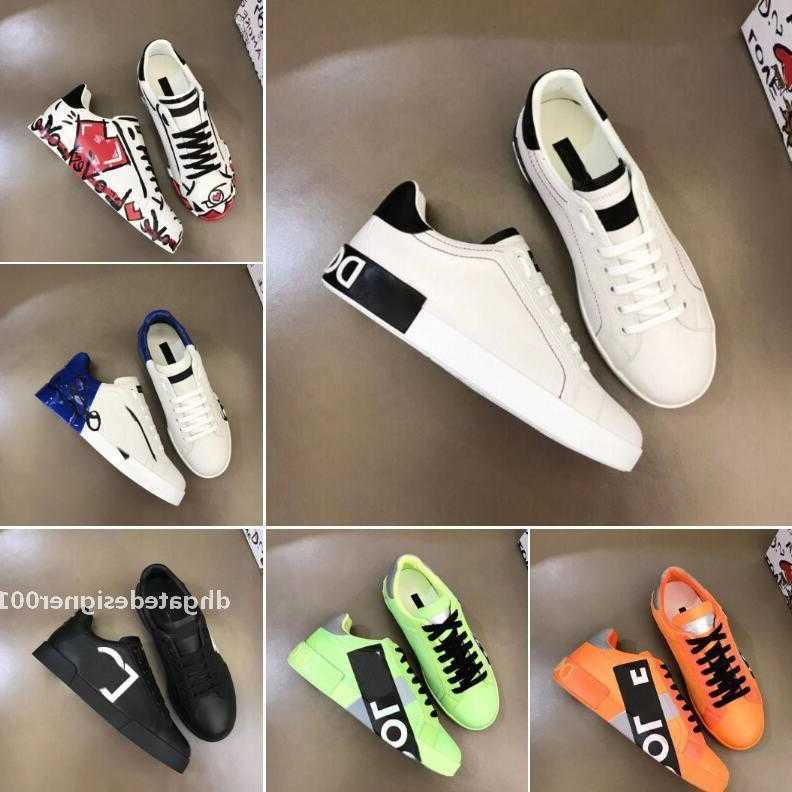 

With Box Designer Shoes Portofino Sneakers Luxury Leather Calfskin shoes dOlCeItYs×gAbBaNaItYs Nappa DesignerComfort Outdoor Trainers Men, Color 29