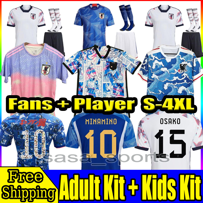 

S-4XL 22 23 Japan Soccer Jerseys World Cup MINAMINO TOMIYASU TSUBASA Mitoma Maeda Japanese Football Shirt KYOGO Asano Ito SHIBASAKI KUBO KAMADA men kids kit jersey, Home