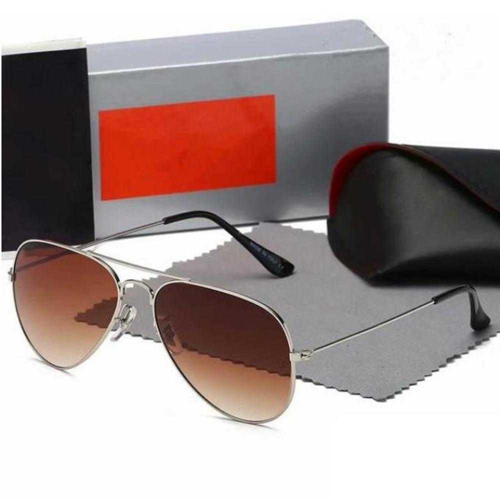 

Designer aviator Sunglasses for Men Rale Ban glasses Woman UV400 Protection Shades Real Glass Lens Gold Metal Frame Driving Fishing Sunnies with Original Box
