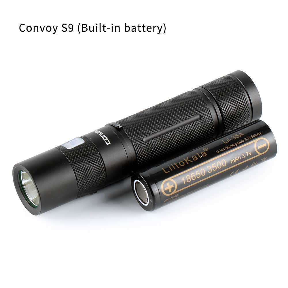 

Flashlights Torches Convoy S9 flashlight xml2 inside with micro USB charging port 18650 flashlight torch with 18650 battery P230517
