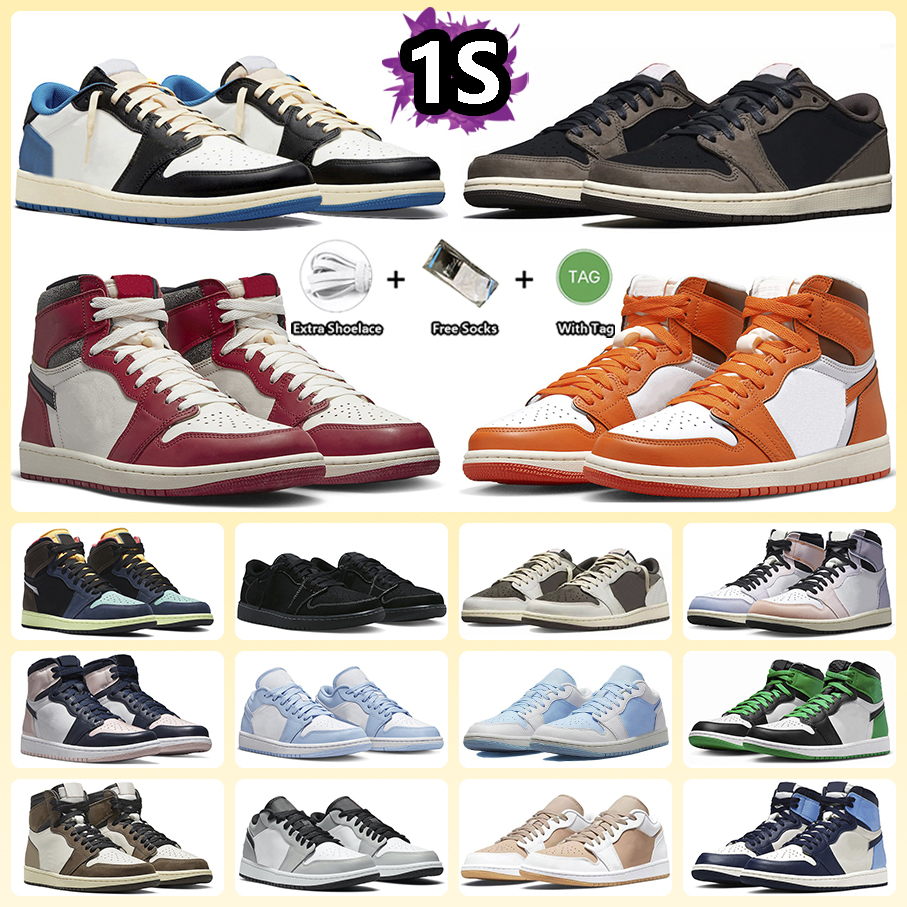 

Mens Womens 1 1s Basketball Shoes Dark Mocha Fragment Black Phantom Skyline Craft Sail Reverse Laney Valentines Day Lost Found University Gold Sneakers for Men Women, Item#40