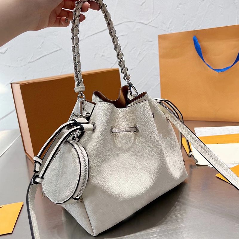 

Women Shoulder Bags with A Coin Purse Designer Bucket Bag Handbags Totes Fashion Hollow Letters Leather Chain Purses, Pink