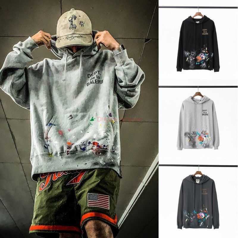 

Designer Clothing Galleries Mens Sweatshirts Pure Men Galleryes Depts Graffiti Splash Ink Wash Sweater High Street Used Hoodie Mens Womens Luxury Casual Pullover j, Shipping fee