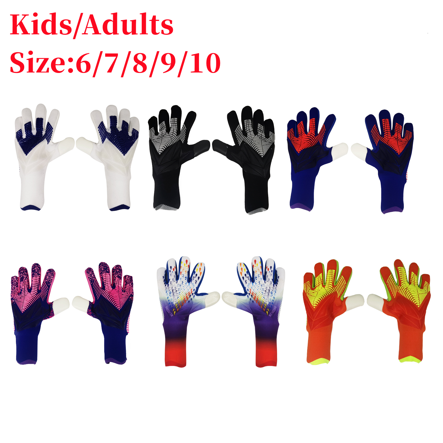 

Sports Gloves Goalie Goalkeeper Kids Adults Strong Grip Soccer Thickened Latex Glove Protection Football Children 230518, Orange