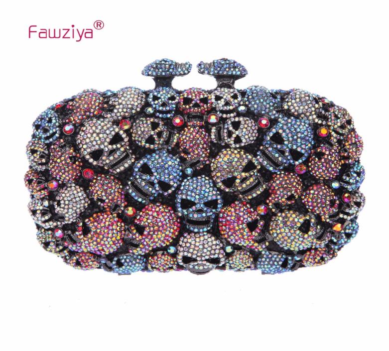 

Fawziya Skull Bag Skull Purses And Handbags for Women Kisslock Crystal Evening Clutch Bags2235680, Ivory