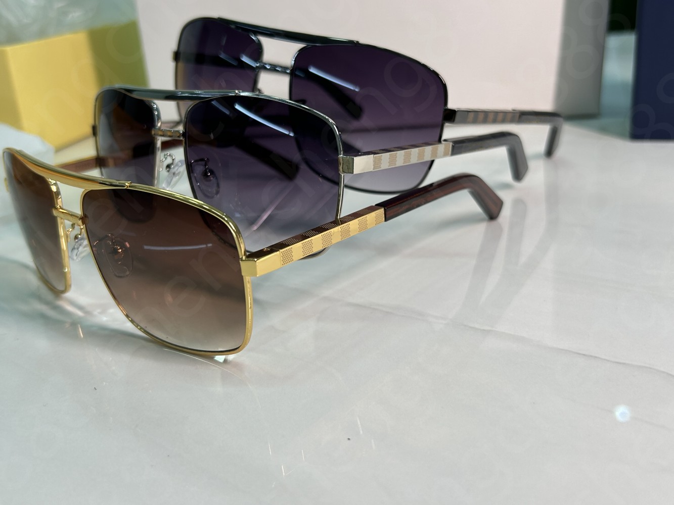 

Fashion Classic Attitude 0259 Sunglasses For Men Metal Square Gold Frame UV400 mens Vintage Style Attitude Sunglasses Protection designer Eyewear With Box