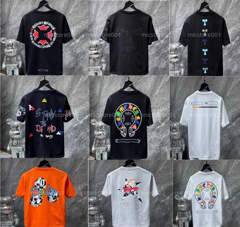 

Classic Men's Heart Luxury t Shirt Ch Brand Tops Tees Men Women Sanskrit Letter Chromes Sweatshirts Short Sleeve Horseshoe Designer Couple, Custo11