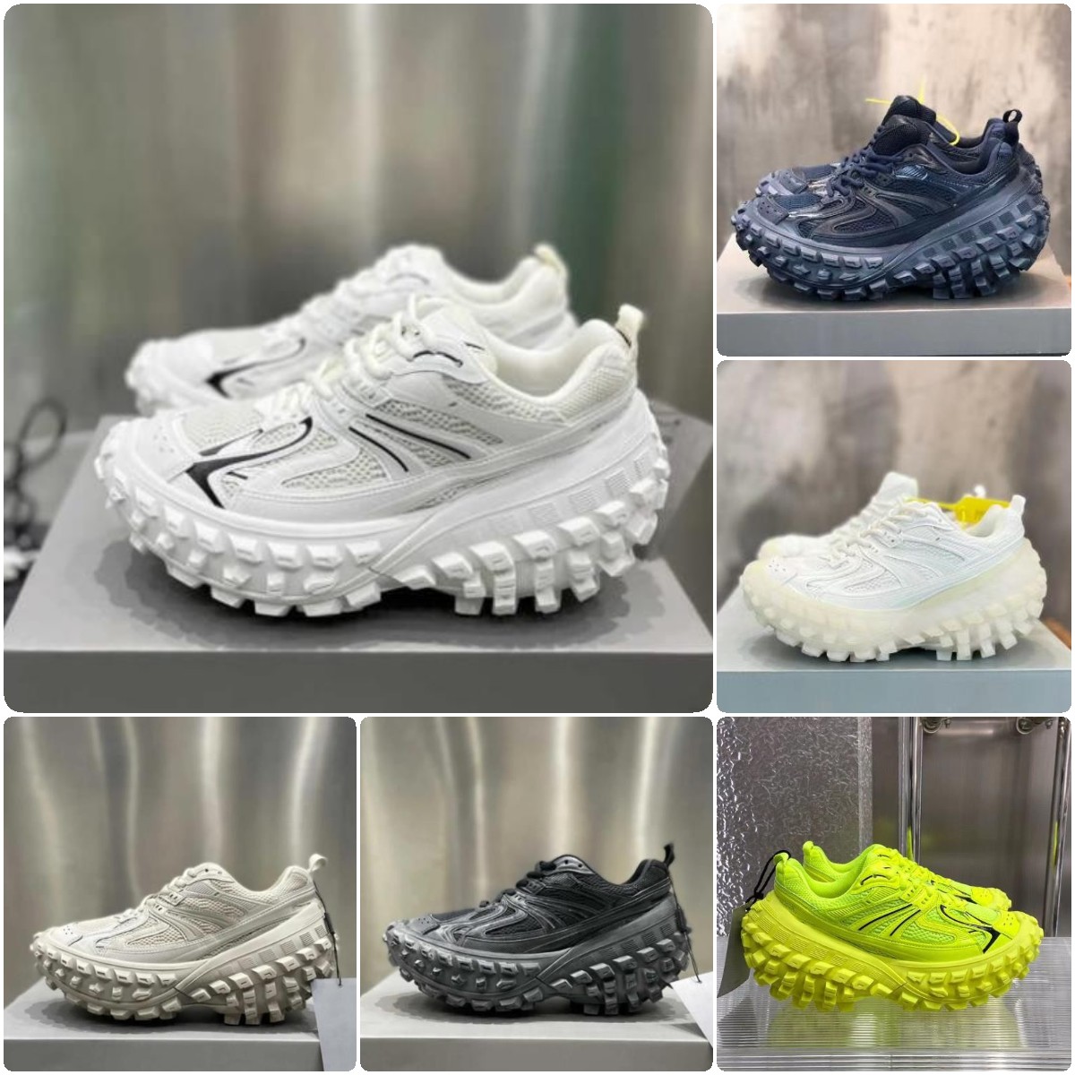 

Designer Defender Sneakers Tire tyre Casual Shoes Platform Beige Black Grey khai army green navy Stars Loves Mens Men Women Trainers Sports 35-45, Color10