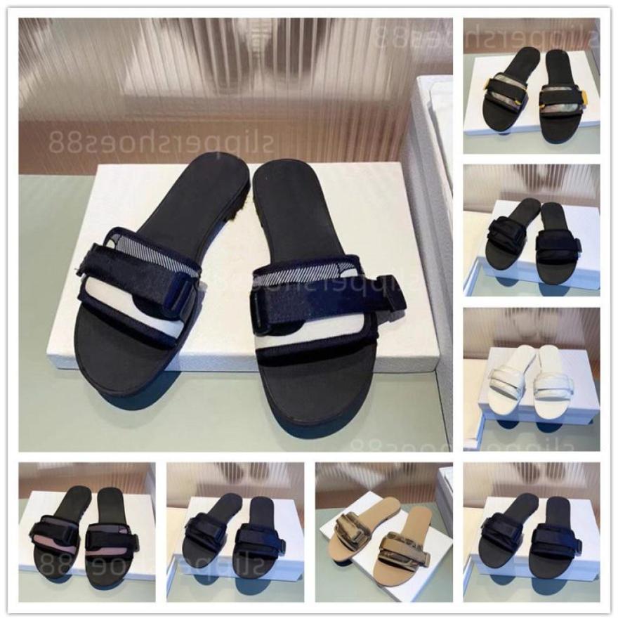 Women Designer Sandals Slippers Evolution Slide Velcro Adjustable Summer Flat Slipper Slides Shoe Embroidery Fashion Beach Woman F7680478-image-866527816