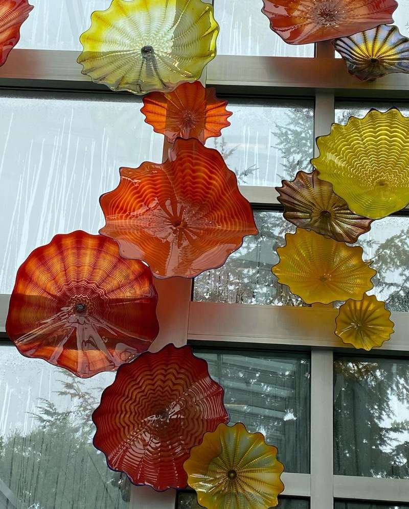 

Luxury Hotel Lobby Wall Lamps Modern Color Size Customize Murano Glass Flower Wall Plate