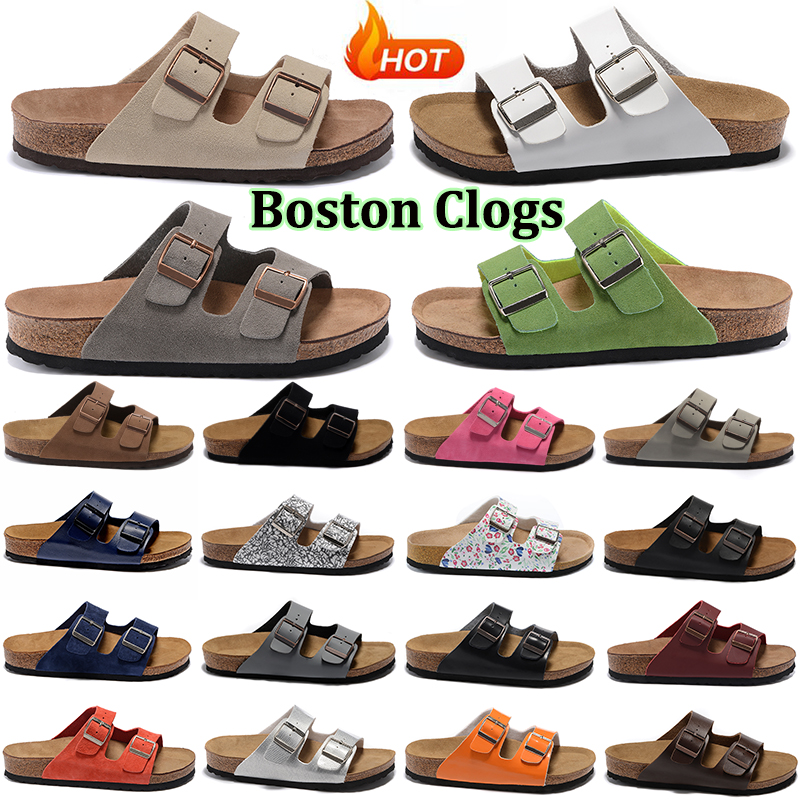 

Boston clogs summer classic slippers designer slides summers men women arizona sandal slipper suede snake leather clog buckle strap flip flops slide outdoor shoes, Alternate galaxy