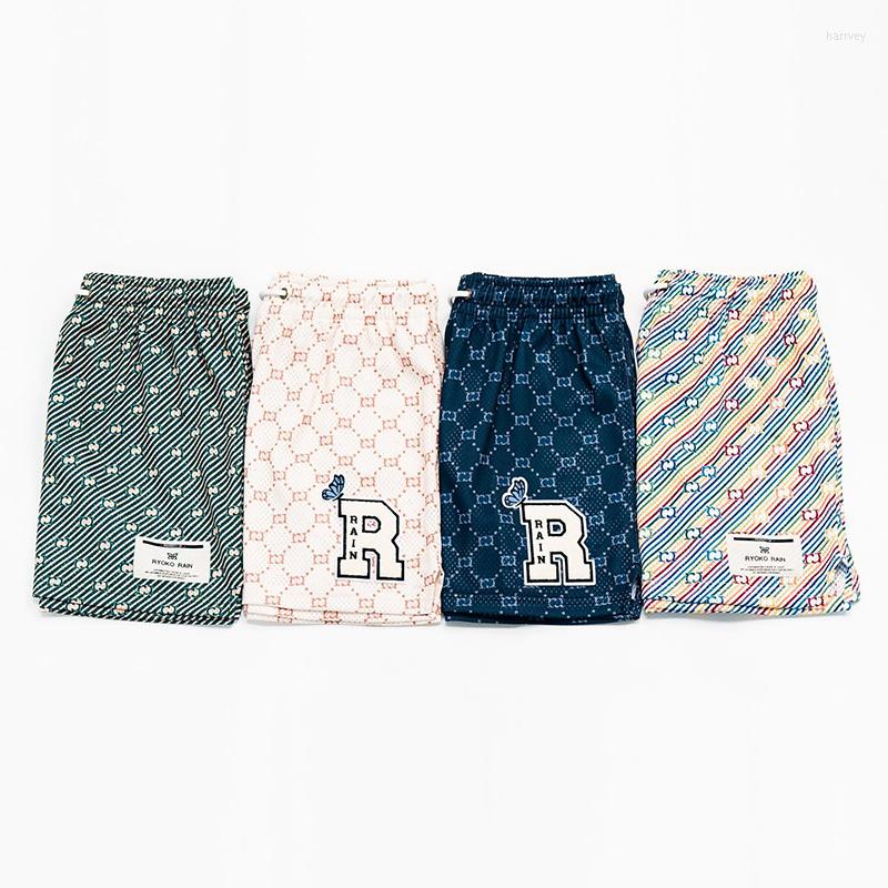 

Men's Shorts RYOKO RAIN Summer Men's Men And Women's Fashion Beach Seaside Casual Mesh Sports Quick-drying Quarter Pants, 01 navy